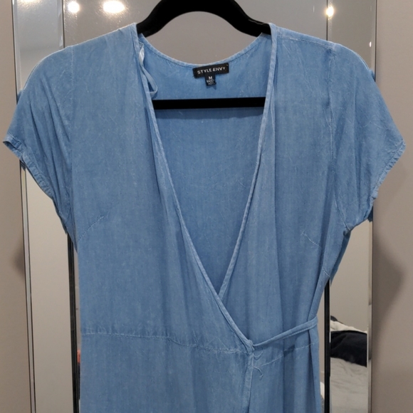 light blue denim wrap maxi - Picture 2 of 4